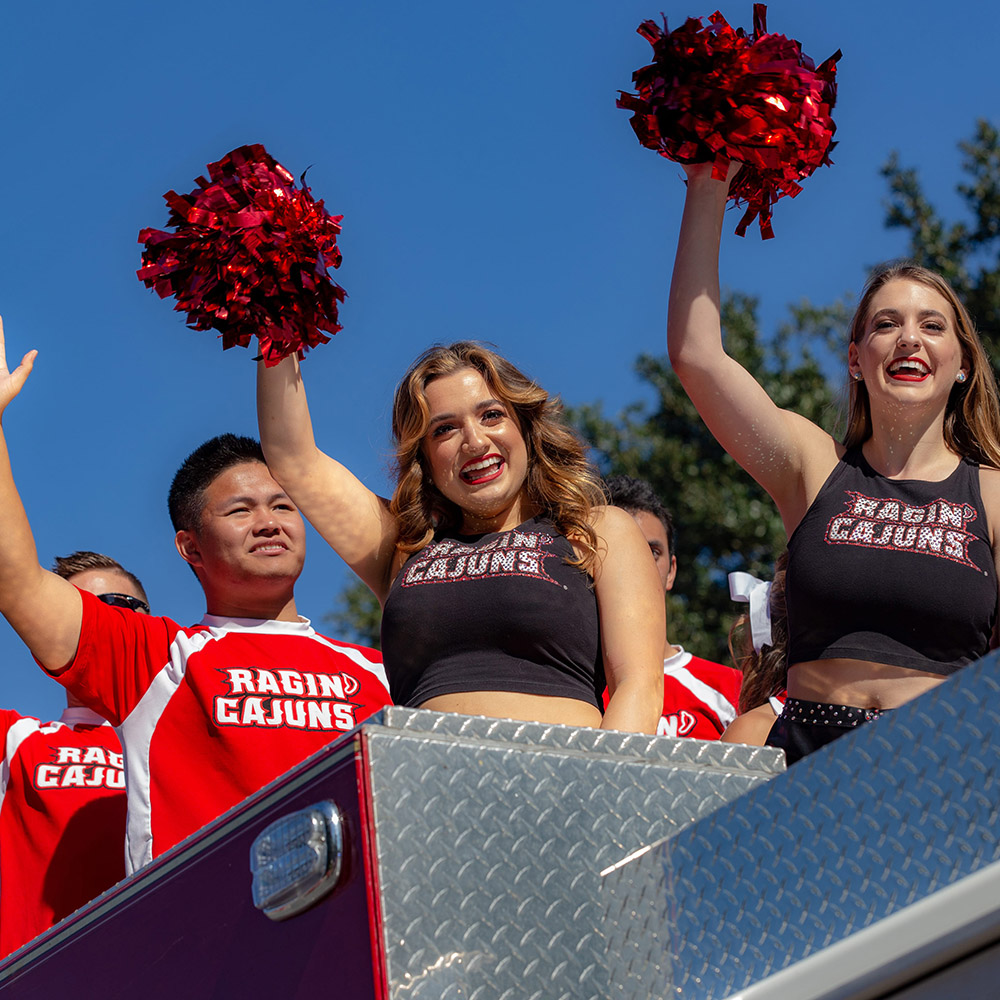 Cheerleaders at a sporting event